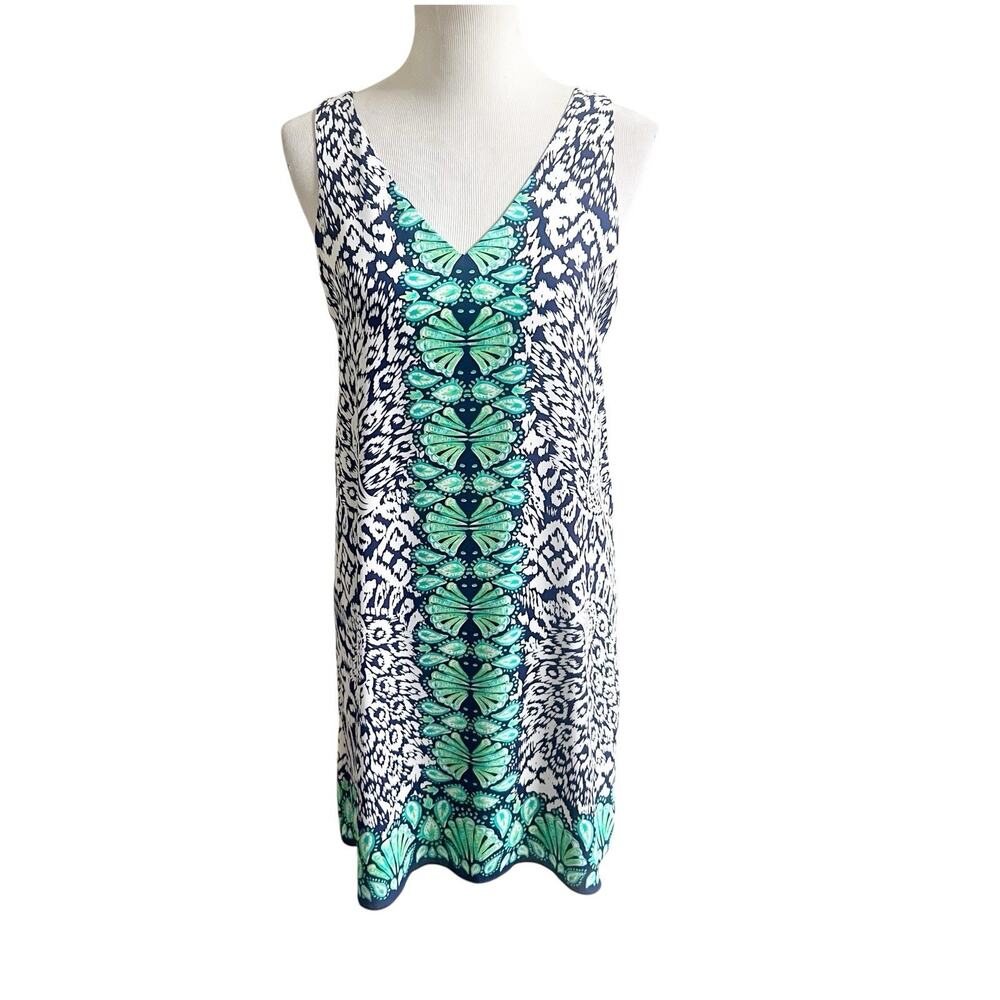 Lilly Pulitzer Women’s Navy V-Neck Florin Sleeveless Shift Tank Dress Sz Small - Picture 2 of 10